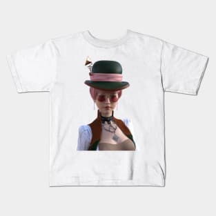 Elegant steampunk Asian girl Kids T-Shirt